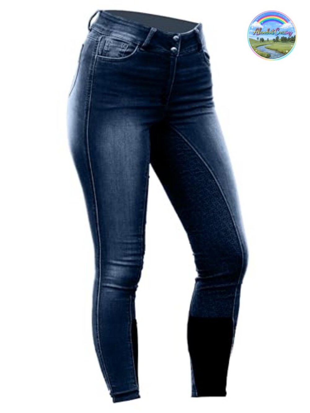 HORZE Full Seat Silicone Grip Denim Breeches High Waist Riding Pants